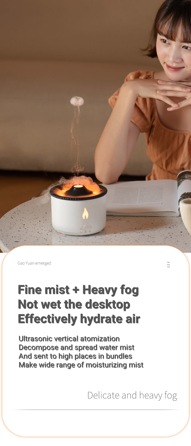 Creative Ultrasonic Volcano & Jellyfish Aromatherapy Humidifier Diffuser