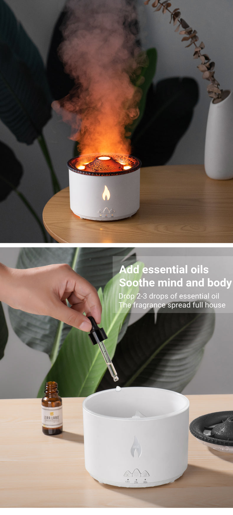 Creative Ultrasonic Volcano & Jellyfish Aromatherapy Humidifier Diffuser