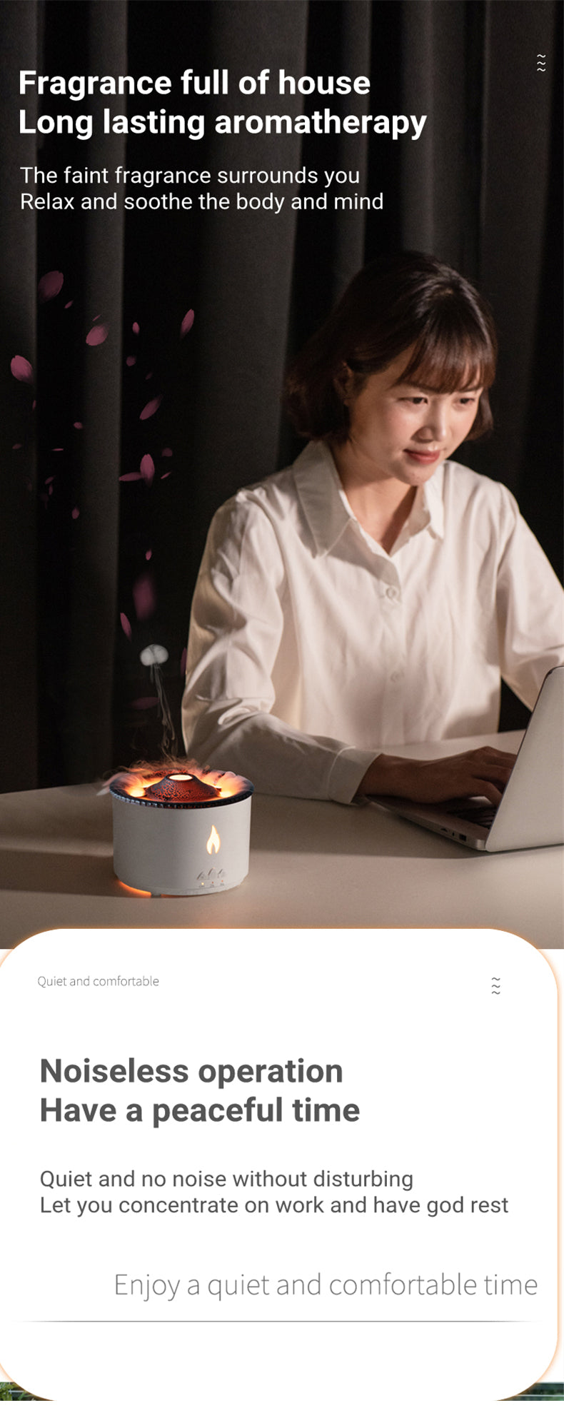 Creative Ultrasonic Volcano & Jellyfish Aromatherapy Humidifier Diffuser