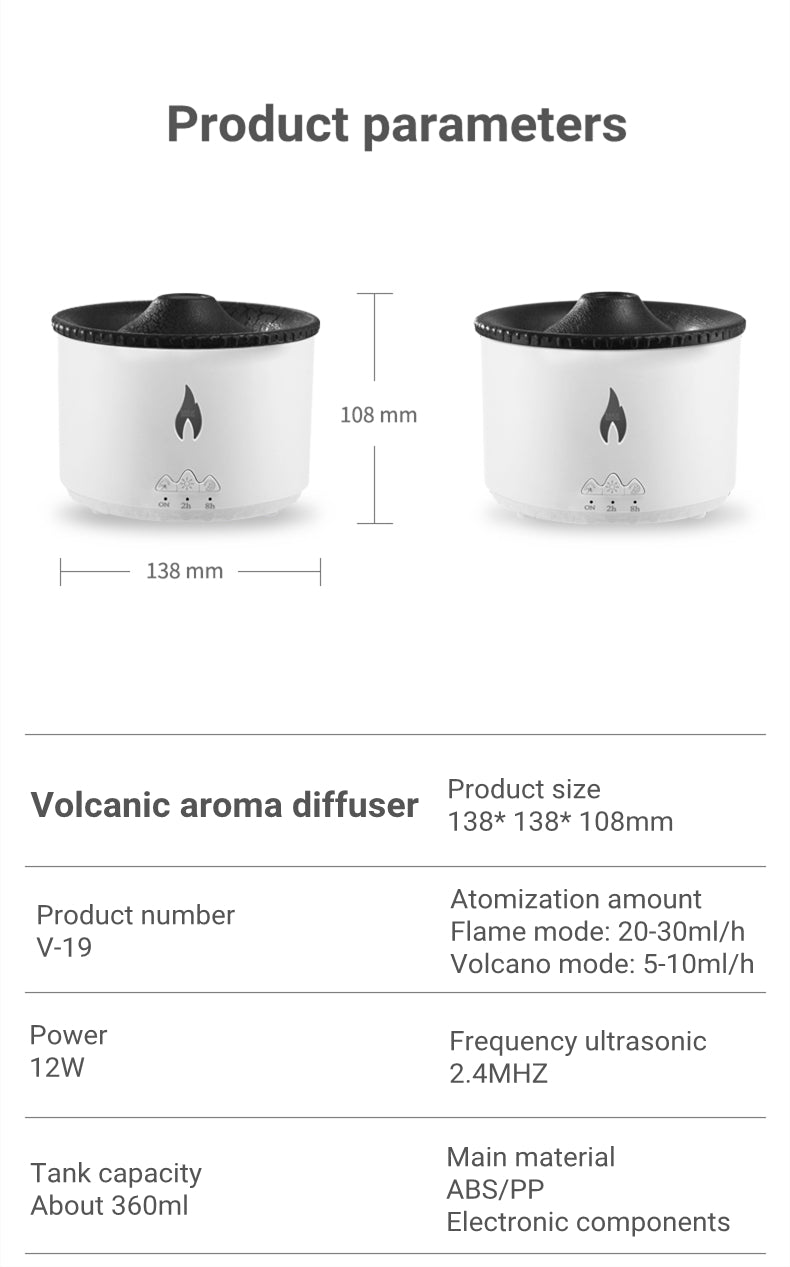 Creative Ultrasonic Volcano & Jellyfish Aromatherapy Humidifier Diffuser